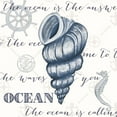 thumbnail image 2 of Ritter, Gina 26x26 White Modern Wood Framed Museum Art Print Titled - Indigo Ocean Treasures I, 2 of 4