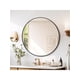 thumbnail image 1 of 20/24/30/32 pulgada 5mm extra - thick round mirror con matte negra aluminum alloy frame. hd moderno cute wall mirror para nursery, sala de estar, vanity, 1 of 8