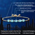 thumbnail image 2 of Gem Stone King 3.57 Ct Round Swiss Blue Topaz 18K Yellow Gold Plated Silver Tennis Bracelet for Women, 2 of 5