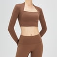 thumbnail image 1 of Tops de entrenamiento para mujer, camisas de manga larga, Top corto de gimnasio, camiseta de compresión de yoga atlética con orificio para el pulgar, 1 of 5