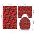 thumbnail image 3 of Black Controllers Games Icons Red Pattern Bathroom Rugs Sets 3 Piece,Toilet Cover Set,Absorbent Non Slip Bathroom Mats Sets with U-Shaped Contour Rug Toilet Rug Set, 3 of 5