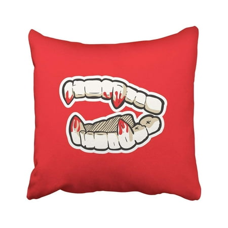 BPBOP Black Vampire Vampire's Teeth Red Fang Tooth Animal Beast Beautiful Best Bite Pillowcase 20x20