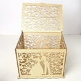 thumbnail image 2 of Wooden Wedding Storage Box DIY Wedding Supplies Box for Wedding Party (1 Key + 12 Rubber Rings, Large Size), 2 of 7
