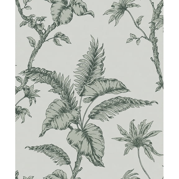 Marburg Cival Green Fern Trail Wallpaper, 20.9-in by 33-ft, 57.48 sq. ft.