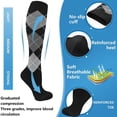 thumbnail image 3 of 5 Pairs Compression Socks for Men & Women 20-30 mmHg Circulation Support Recovery Socks for Nurses, Medical, Running, Cycling, Athletic (S/M), 3 of 6