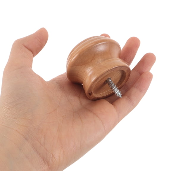LOLIPPYY 2-Pack Light Brown Wooden Curtain Rod Finials with Smooth Finish, Decorative Home Window Treatment Accessories