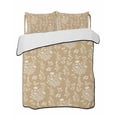 thumbnail image 2 of Quilts Twin Size, Beige Botanical Soft Comforter Bedding Set for Bed, Spring Summer Chic Wildflowers Lightweight Quilted Bedspread with Pillow Cover(2 Pieces) for All Season, 68x86 Inch, 2 of 9