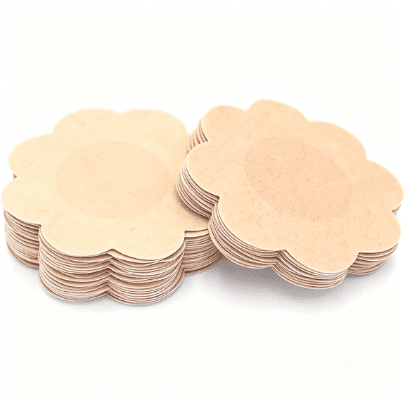 OQRKI 100 Pieces Breast Covers Nipple Cover Pasties,Disposable Nipple Covers,Bra Pad,Self-Adhesive No Show Bra,Disposable Nipple Covers