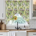 thumbnail image 6 of Green Botanical Swag Valances for Windows, Kitchen Window Curtains Over Sink, Spring Floral Summer Botanical Rustic Window Treatment Curtains for Living Room/Bedroom Curtains 2 Panel Sets 36"x45", 6 of 8