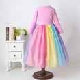 thumbnail image 2 of Gyratedream 1-6T Baby Girls Cotton Rainbow Striped Dress Full Length Dancing Dresses, 2 of 7
