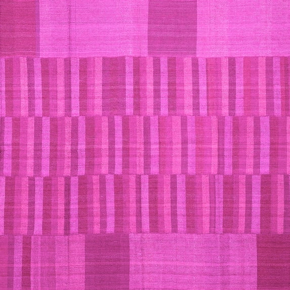 Ahgly Company Indoor Square Abstract Pink Contemporary Area Rugs, 3' Square