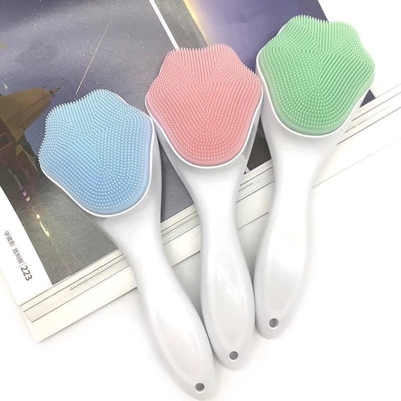 Silicone Face Scrubber and Exfoliator Brush - Facial Cleansing Brush for Blackhead, Acne, Pore, Cradle Cap - Deep Cleaning Skin Care 3 Pack