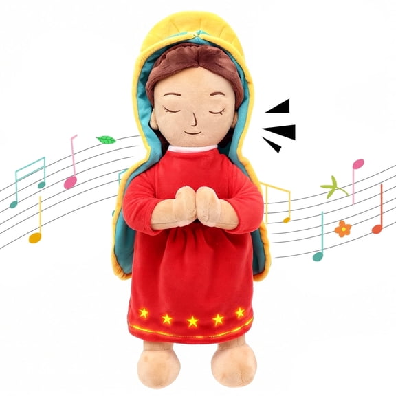 38cm/15in Talking Our Lady Of Guadalupe Plush Doll, Stuffed Toy With Prayers & Songs, Soft Religious Plush Figure, Inspirational Faith-Based Gift, Church, Baptism, Easter & Christmas