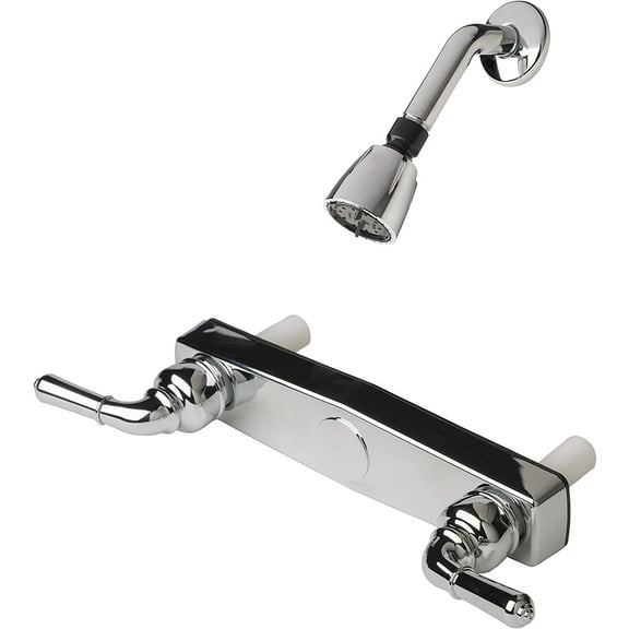 Mobile Home 8" Chrome Shower Faucet w/Lever Handles & Shower Head Kit