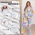 thumbnail image 6 of Xoenoiee Rabbit Bunny Egg Print Women's 2 Piece Lounge Outfits Long Sleeve Hooded Sweatsuits Set Wide Leg Jogging Pants Travel Track Suit Plus Size, S, 6 of 7