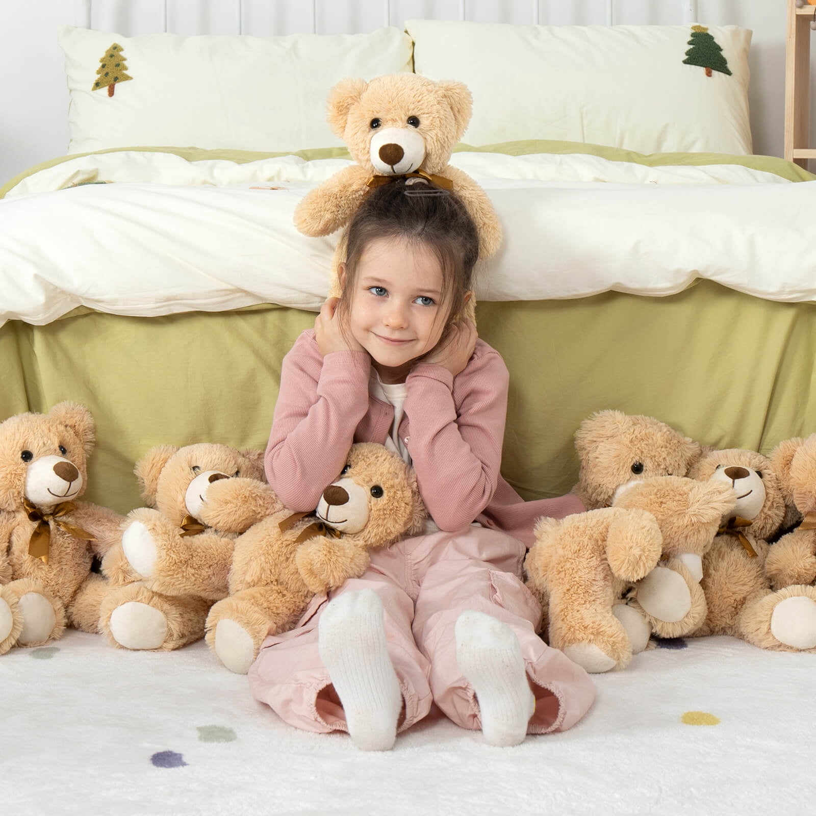 MorisMos 10 Packs Teddy Bear Baby Shower Bulk Teddy Bear Stuffed Animals