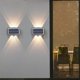 thumbnail image 5 of Wosthever Solar 4 LED Luz de pared exterior Arriba y abajo Decoración luminosa Paisaje Patio trasero Balcón Lámpara con que funciona Iluminación y accesorios, 5 of 6