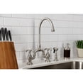 thumbnail image 4 of Kingston Brass KS7798TXBS French Country Bridge Kitchen Faucet with Brass Side Sprayer, Brushed Nickel, 4 of 8