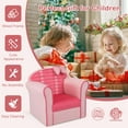 thumbnail image 4 of Costway Kids Cute Pink Bow Sofa Children Couch Toddler Upholstered Armchair Solid Wood, 4 of 10