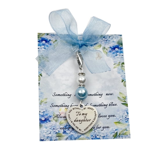 Something Blue Charm Gift for Bride,Blue Bridal Bouquet Garter Charm,Bridal Shower Gift,Wedding Day Gift to Bride to be(dad)