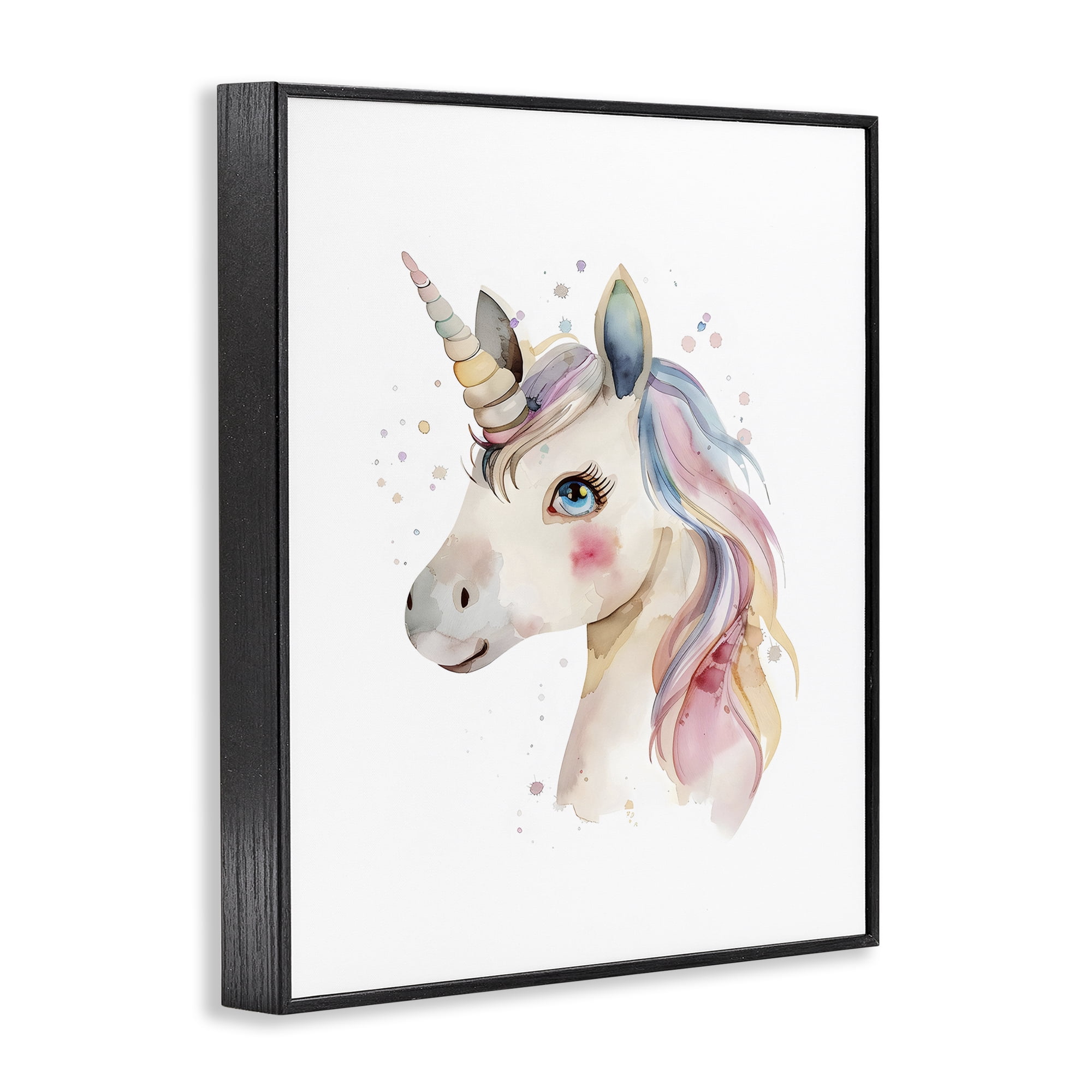 Stupell Industries Dreamy Pastel Unicorn Black Framed Giclee Art, design by LSR Design Studio