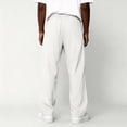 thumbnail image 5 of Domuza Mens Pants Casual Loose Hemp Drawstring Elastic Waist Trousers Lightweight Wide Leg Linen Pant with Pocket White M, 5 of 6