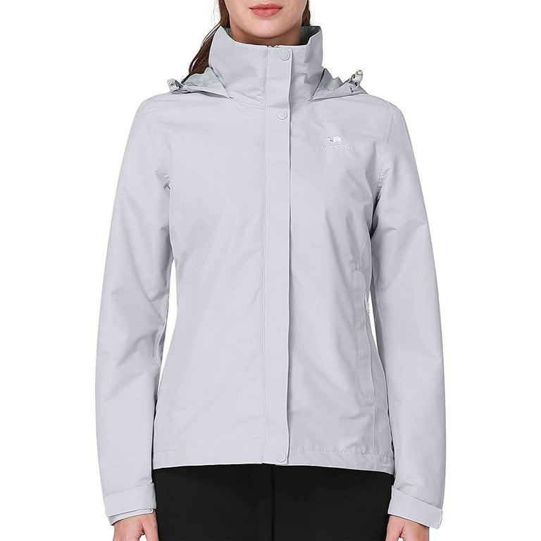 CAMEL CROWN Women Waterproof Rain Jacket Windbreaker Hooded Coat
