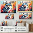 thumbnail image 4 of Designart "Colorful Wolf in Impressionist Style I" Animals Framed Wall Art Decor - Modern Farmhouse Multicolor Wolf Entryway Framed Wall Art, 4 of 6