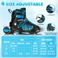 thumbnail image 2 of TaroKitc Adjustable Inline Skates for Kids and Adult, Girls, Boys with All Light up Wheels, Blue(Size 9-12 Women/8-11 Men), 2 of 7