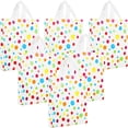 thumbnail image 2 of 100 Pieces Merchandise Bags, 9 x 12 Inch Plastic Shopping Bags with Die Cut Handles for Shopping, Birthdays, Parties, 2.36 Mil Thick (Colorful Dots), 2 of 7