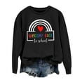 thumbnail image 3 of Holzkary Teacher Sweatshirt for Women Sweatshirt for Fall Winter Tops Long Sleeve Shirts Oversized Tshirts Round Neck Colorful Teacher Crewneck Sweatshirt Teach Long Sleeve Pullover Shirt Tops Black S, 3 of 5