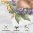 thumbnail image 3 of Little Cat and Flowers Hand Towel Bath Towels Face Towels Cotton Absorbent for Home Hotel Spa Swimming Yoga Sports, 3 of 7