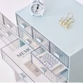 thumbnail image 3 of Desktop Drawer Organizer Waterproof Dustproof Plastic DIY Combination Multi Layer Stackable Drawer Storage Case Striped Blue 1 Drawer, 3 of 5