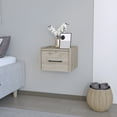 thumbnail image 4 of Calion Floating Nightstand for Bedroom | Light Gray Engineered Wood with Drawer | Space-Saving Wall-Mounted Bedside Table | 13.2" W x 13.8" D x 9.8" H | Modern &amp; Versatile, 4 of 7