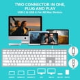 thumbnail image 6 of Wired Keyboard for Mac, Compatible Apple Keyboard, Full Size, 20 Multimedia Shortcut Keys, USB A/USB C, for Apple Mac Pro/Mini,MacBook Pro/Air,iMac, 6 of 7