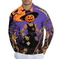 thumbnail image 7 of Awdenio Men's Clothing Long Sleeve Cute Halloween Shirts Print Casual Vintage Classic Golf Shirt, 7 of 7