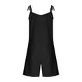thumbnail image 7 of Cethrio Girls Summer Overalls, Spaghetti Strap Holiday Cotton Linen Loose Short Overalls Black Size 12-13T, 7 of 7
