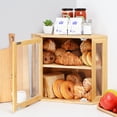 thumbnail image 2 of Ollieroo Bamboo Save Space On Your Kitchen Counter Large Capacity Bread Box, 2 of 7