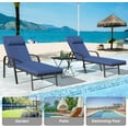 thumbnail image 3 of ALAULM Patio Chaise Lounge Sets Outdoor Armchair Recliner Rattan Adjustable Back 3 Pieces Cushioned Patio Folding Chaise Lounge with Folding Table, 3 of 8