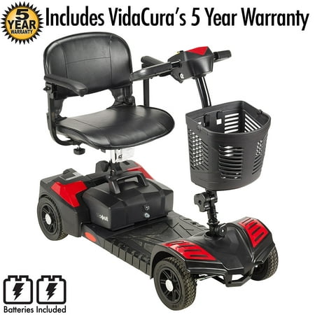 Drive Medical Scout 4 Mobility Scooter (20AH/15 mile range battery) Including Vidacura's Extended 5 Year (Best Travel Mobility Scooter)