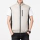 thumbnail image 1 of Camiseta sin mangas con cuello alto para hombre, color liso, a la moda, con parches, bolsillos y cremallera, blusa de poliéster con cuello alto para hombre., 1 of 9