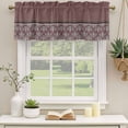 thumbnail image 2 of 2 Pack Valances for Window, Boho Red Brown Flower Short Curtains for Kitchen Bedroom Living Room, Abstract Bohemia Pesley Floral Rod Pocket Small Window Treatment Valance Drapes 42 x 12 Inch, 2 of 8