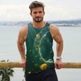 thumbnail image 4 of Wukai Jelly Fish Print Men’s Workout Tank Top Sleeveless Muscle T shirt Gym Running Fitness Tank Top-XX-Large, 4 of 7
