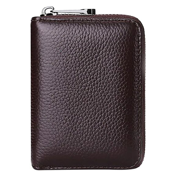 Anti-Demagnetization ID Card Holder Bag, Multi-Slot Lightweight Card Wallet for Men,Large Capacity Hold Cover Bank Cards Anti Brush Bank Card Holder Bag Driver's License ID Cards Purses,Brown