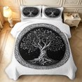 thumbnail image 2 of Homewish Minimalist Nature Tree Twin Quilt Set,Classic Botanical Art Twin Coverlet Set,White Black,Light Gray Reversible,2pcs, 2 of 7