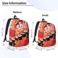 thumbnail image 3 of Bixox Sushi Printing Canvas Backpack Lightweight Casual Travel Backpack School Backpack Fits 15.6 Inch Notebook, 3 of 5