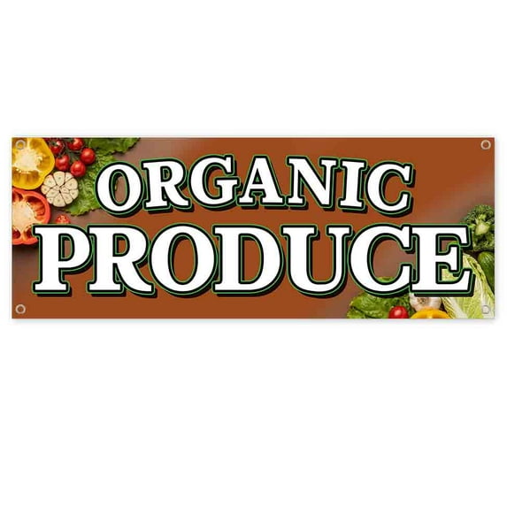 Organic Produce 13 oz Vinyl Banner With Metal Grommets