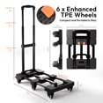 thumbnail image 3 of Voipvvii Camión de mano plegable de 500 libras, carrito portátil resistente, carrito de equipaje plegable de 6 ruedas con 2 cuerdas elásticas, carrito compacto para fácil movimiento, carrito de mano i, 3 of 7