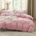thumbnail image 1 of Juego de fundas de edredón Bedsure, color rosa, tamaño queen, 3 piezas, prelavadas, 1 of 8