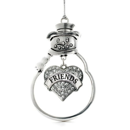 Best FRIENDS Pave Heart Snowman Holiday Ornament